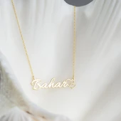 925 Ayar Gümüş Kalp Detaylı İsim Kolye Özel Tasarım thumbnail 1