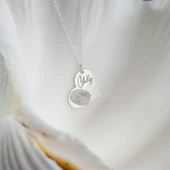 925 Ayar Gümüş Parmak İzi ve İsim Detaylı  Detaylı Kolye Özel Tasarım thumbnail 1