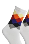 Unisex Renkli Kare Çorap Beyaz - LksÇrp16 - 2