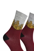 Unisex Patates Kızartması Çorap Bordo - LksÇrp24 - 2