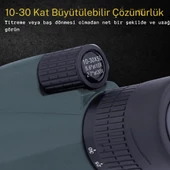 TechTic HD Teleskop Monoküler El Dürbünü 10-30x50 Zoom Tripot Telefon Tutuculu Avcılık Kamp Tek Göz - 3