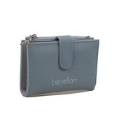 Benetton Mavi Nano Orta Boy Kartlık Kadın Cüzdan BNT 1300 - 1