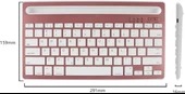 Hometech Alfa 10 TB 10.1" Uyumlu Kablosuz Bluetooth Şarj Edilebilir Tablet Telefon Standlı Klavye - Pembe - 9