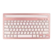 Xiaomi Redmi Pad 2 7.9" Uyumlu Kablosuz Bluetooth Şarj Edilebilir Tablet Telefon Standlı Klavye - Pembe - 1