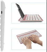 Huawei Matepad Pro 12.6" Uyumlu Kablosuz Bluetooth Şarj Edilebilir Tablet Telefon Standlı Klavye - Pembe - 8