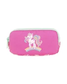 Kaukko Kids 3 Bölmeli Kalem Çantası Aynalı Taşlı Unicorn L8136 - 1