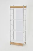 Vilinze Rafito Metal & Ahşap Bohem 4 Raflı Mdf Çok Amaçlı Kitaplık - 30*160 Cm - 3