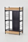 Vilinze Rafito Metal & Ahşap Bohem 3 Raflı Mdf Çok Amaçlı Kitaplık - 30*100 Cm - 3