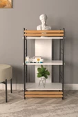 Vilinze Rafito Metal & Ahşap Bohem 3 Raflı Mdf Çok Amaçlı Kitaplık - 30*100 Cm - 2