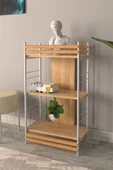 Vilinze Rafito Metal & Ahşap Bohem 3 Raflı Mdf Çok Amaçlı Kitaplık - 30*100 Cm - 1