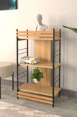 Vilinze Rafito Metal & Ahşap Bohem 3 Raflı Mdf Çok Amaçlı Kitaplık - 30*100 Cm - 1