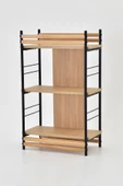 Vilinze Rafito Metal & Ahşap Bohem 3 Raflı Mdf Çok Amaçlı Kitaplık - 30*100 Cm - 3