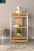 Vilinze Rafito Metal & Ahşap Bohem 3 Raflı Mdf Çok Amaçlı Kitaplık - 30*100 Cm - 2