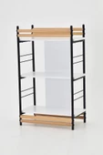 Vilinze Rafito Metal & Ahşap Bohem 3 Raflı Mdf Çok Amaçlı Kitaplık - 30*100 Cm - 3