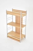 Vilinze Rafito Metal & Ahşap Bohem 3 Raflı Mdf Çok Amaçlı Kitaplık - 30*100 Cm - 5