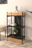 Vilinze Rafito Metal & Ahşap Bohem 3 Raflı Mdf Çok Amaçlı Kitaplık - 30*100 Cm - 1