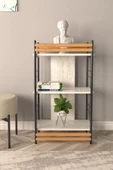 Vilinze Rafito Metal & Ahşap Bohem 3 Raflı Mdf Çok Amaçlı Kitaplık - 30*100 Cm - 2