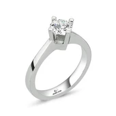 Çapraz Montür Swarovski Taşlı 925 Gümüş Tektaş Yüzük - 8