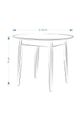 Vilinze Avanos Yuvarlak Sabit Mutfak Masası - Q90 Cm - 4