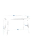 Vilinze Argos Sabit Mdf Beyaz Mutfak Masası - 70X120 Cm - 4