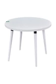 Vilinze Argos Yuvarlak Mdf Beyaz Sabit Mutfak Masası - Q90 Cm - 2