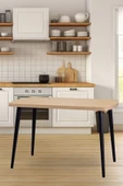 Vilinze Argos Sabit Mdf Naturel Mutfak Masası - 70X120 Cm - 1