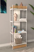 Vilinze Rafito Metal & Ahşap Bohem 4 Raflı Mdf Çok Amaçlı Kitaplık - 30*160 Cm - 1