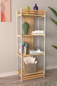 Vilinze Rafito Metal & Ahşap Bohem 4 Raflı Mdf Çok Amaçlı Kitaplık - 30*160 Cm - 1