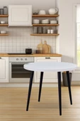 Vilinze Argos Yuvarlak Mdf Beyaz Sabit Mutfak Masası - Q90 Cm - 1