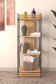 Vilinze Rafito Metal & Ahşap Bohem 4 Raflı Mdf Çok Amaçlı Kitaplık - 30*160 Cm - 2