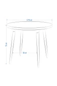 Vilinze Argos Yuvarlak Mdf Beyaz Sabit Mutfak Masası - Q90 Cm - 3