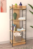 Vilinze Rafito Metal & Ahşap Bohem 4 Raflı Mdf Çok Amaçlı Kitaplık - 30*160 Cm - 1