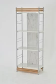 Vilinze Rafito Metal & Ahşap Bohem 4 Raflı Mdf Çok Amaçlı Kitaplık - 30*160 Cm - 3