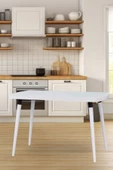 Vilinze Argos Sabit Mdf Beyaz Mutfak Masası - 70X120 Cm - 1