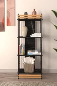 Vilinze Rafito Metal & Ahşap Bohem 4 Raflı Mdf Çok Amaçlı Kitaplık - 30*160 Cm - 2