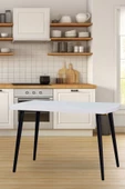 Vilinze Argos Sabit Mdf Beyaz Mutfak Masası - 70X120 Cm - 1