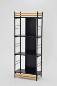 Vilinze Rafito Metal & Ahşap Bohem 4 Raflı Mdf Çok Amaçlı Kitaplık - 30*160 Cm - 2