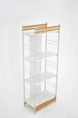Vilinze Rafito Metal & Ahşap Bohem 4 Raflı Mdf Çok Amaçlı Kitaplık - 30*160 Cm - 5