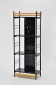 Vilinze Rafito Metal & Ahşap Bohem 4 Raflı Mdf Çok Amaçlı Kitaplık - 30*160 Cm - 3