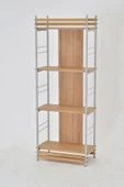 Vilinze Rafito Metal & Ahşap Bohem 4 Raflı Mdf Çok Amaçlı Kitaplık - 30*160 Cm - 3