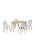 Vilinze Eames Sandalye Argos Ahşap Mdf Sabit Mutfak Masası Takımı - 70X120 Cm - 1