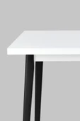 Vilinze Avanos Ahşap Sabit Mdf Beyaz Siyah Mutfak Masası - 80X140 Cm - 4