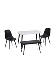 Vilinze Eames Sandalye-Bank Argos Ahşap Mdf Sabit Mutfak Masası Takımı - 70X120 Cm - 1