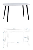 Vilinze Eames Sandalye-Bank Argos Ahşap Mdf Sabit Mutfak Masası Takımı - 70X120 Cm - 4