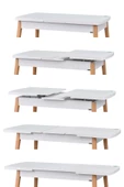 Vilinze Vilinze Avanos Ahşap Açılır Kapanır Mdf Mutfak Masası - 70X120+30 Cm - 3