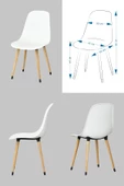 Vilinze Eames Sandalye Avanos Ahşap Mdf Mutfak Masası Takımı - 70X120 Cm - 5