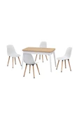 Vilinze Vilinze Eames Sandalye Avanos Ahşap Mdf Açılır Mutfak Masası Takımı - 70X120+30 Cm - 1