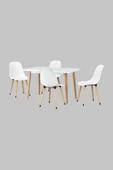 Vilinze Eames Sandalye Avanos Ahşap Mdf Mutfak Masası Takımı - 70X120 Cm - 1
