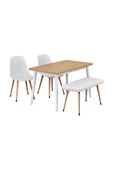 Vilinze Vilinze Eames Sandalye-Bank Avanos Ahşap Mdf Mutfak Masası Takımı - 70X120 Cm - 1