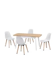 Vilinze Vilinze Eames Sandalye Avanos Ahşap Mdf Açılır Mutfak Masası Takımı - 70X120+30 Cm - 2